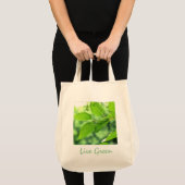 'Live Green' Organic Canvas Grocery Tote Bag トートバッグ (正面(商品))