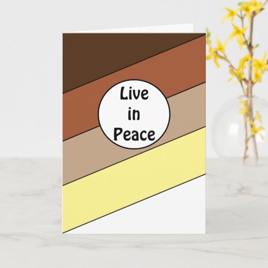 Live in Peace- Racial Harmony Blank カード (黄色い花)