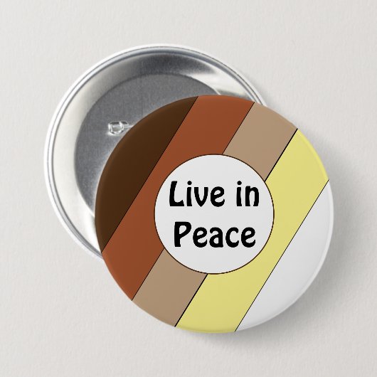 Live in Peace- Racial Harmony Button 缶バッジ (正面&裏面)