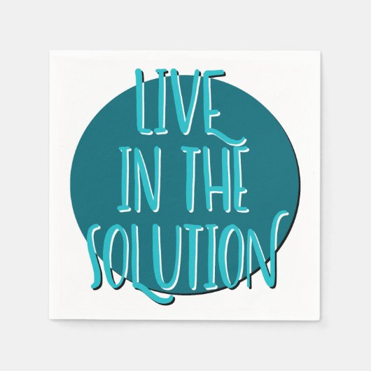 Live In The Solution | 12 Step Recovery Slogan スタンダードカクテルナプキン (正面)