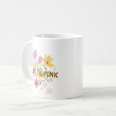 「LIVE IS PINK」がダーク コーヒーマグカップ (正面左)