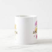 「LIVE IS PINK」がダーク コーヒーマグカップ (中央)