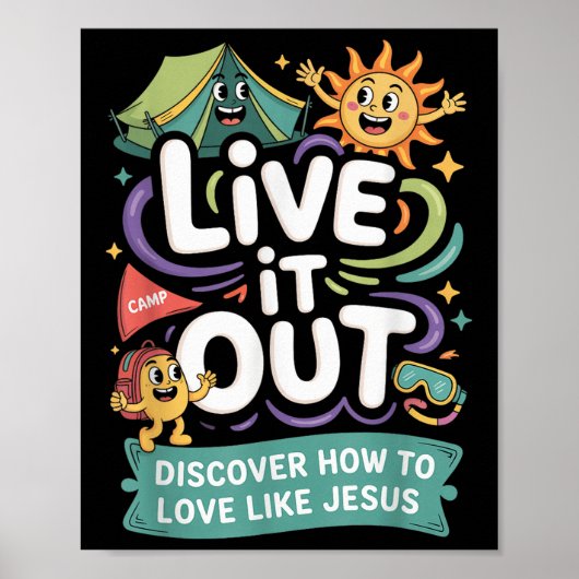 Live It Out Love Like Jesus Vbs 2025 キリスト教キャンプ ポスター (正面)