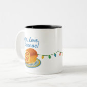 Live Laugh Cozonac Romanian String lights ツートーンマグカップ (正面左)