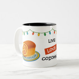Live Laugh Cozonac Romanian String lights ツートーンマグカップ