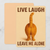 Live Laugh Leave Me Alone - かわいい猫のお尻のカード シーズンカード (正面/裏面)