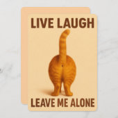 Live Laugh Leave Me Alone – Funny Cat Butt Card シーズンカード (正面/裏面)