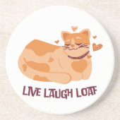 Live Laugh Loaf Cat Coasters コースター (正面)
