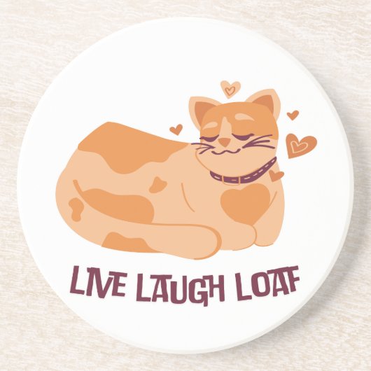 Live Laugh Loaf Cat Coasters コースター (正面)