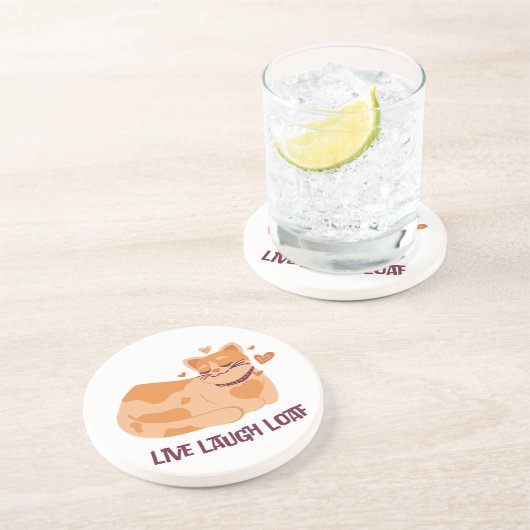 Live Laugh Loaf Cat Coasters コースター (側面)