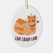 Live Laugh Loaf Cat Ornament セラミックオーナメント (右)