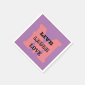 LIVE LAUGH LOVE ネーム パープル モダン ペーパー スタンダードカクテルナプキン (角)