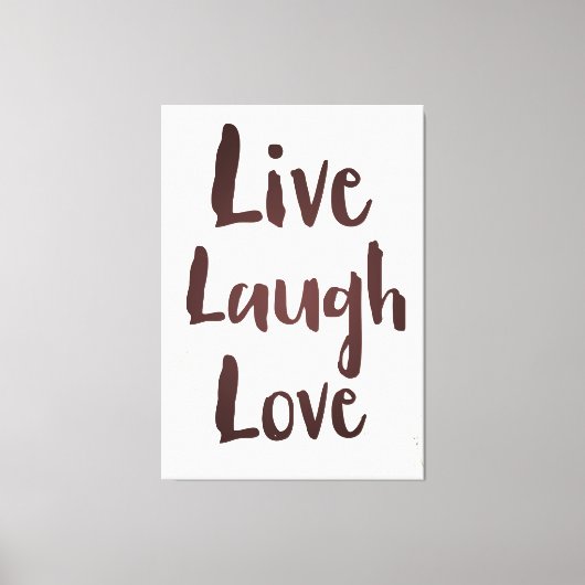 Live Laugh Love ビンテージ 励ましの名言 キャンバスプリント (正面)
