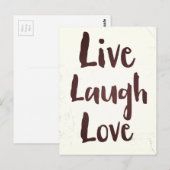 Live Laugh Love ビンテージ 励ましの名言 ポストカード (正面/裏面)