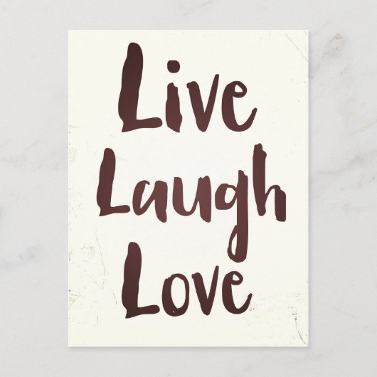 Live Laugh Love ビンテージ 励ましの名言 ポストカード (正面)