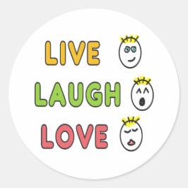 Live Laugh Love ラウンドシール