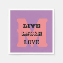 LIVE LAUGH LOVE 名前 PURPLE モダン ペーパー