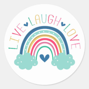 LIVE LAUGH LOVE 虹 ラウンドシール