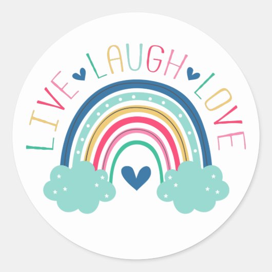 LIVE LAUGH LOVE 虹 ラウンドシール (正面)