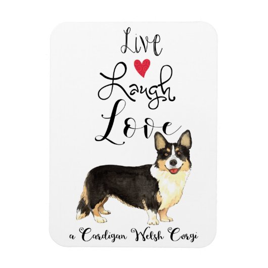 Live Laugh Love a Cardigan Welsh Corgi Magnet マグネット (縦)
