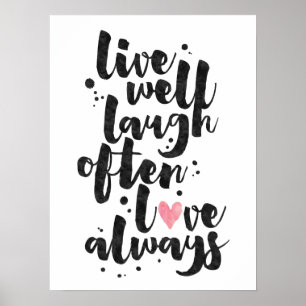 Live Laugh Love - Inspirational Poster ポスター