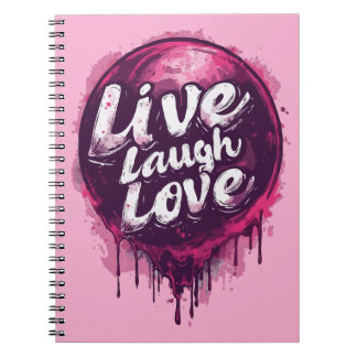 Live Laugh Love Notebook – 感謝と創造性 ノートブック