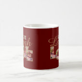 Live, Laugh, Love Rustic Floral on Burgundy コーヒーマグカップ (中央)