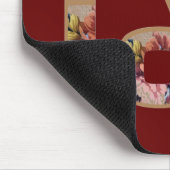 Live, Laugh, Love Rustic Floral on Burgundy マウスパッド (コーナー)