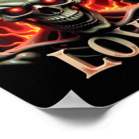 Live Laugh Love Skeleton Skull Scary Ironic Funny ポスター (角)