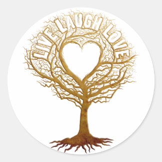 Live Laugh Love - Tree of Life ラウンドシール