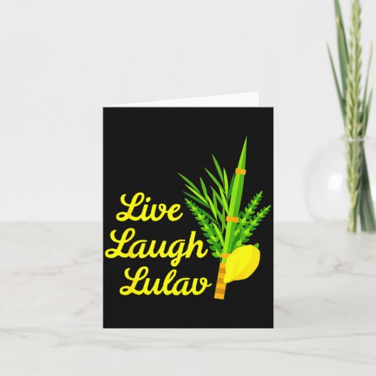 Live Laugh Lulav Etrog Happy Sukkot Jewish Sukkah  カード (正面)