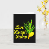 Live Laugh Lulav Etrog Happy Sukkot Jewish Sukkah  カード (黄色い花)