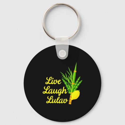 Live Laugh Lulav Etrog Happy Sukkot Jewish Sukkah  キーホルダー (正面)