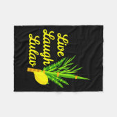 Live Laugh Lulav Etrog Happy Sukkot Jewish Sukkah  フリースブランケット (正面(横))