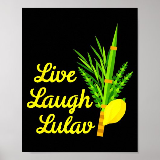 Live Laugh Lulav Etrog Happy Sukkot Jewish Sukkah  ポスター (正面)