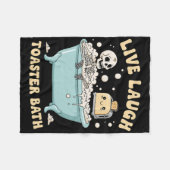 Live Laugh Toaster Th Funny Skeleton Meme Dark Hum フリースブランケット (正面(横))