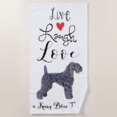 Live Laughes Love a Kerry Blue Terrier ビーチタオル (正面)