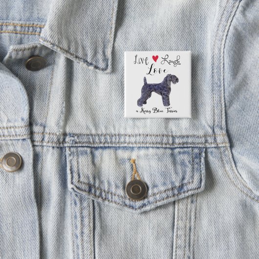 Live Laughes Love a Kerry Blue Terrier 缶バッジ (インサイチュ)