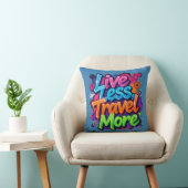 Live Less Travel More ネオン・グラフィティ 旅行の名言 クッション (椅子)