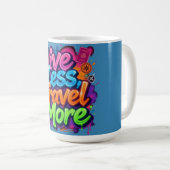 Live Less Travel More ネオン・グラフィティ 旅行の名言 コーヒーマグカップ (正面右)