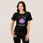 Live Life Beautifully Floral Glow Inspirational トライブレンドＴシャツ (正面全面)