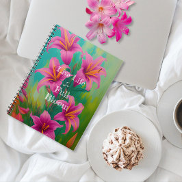 Live Life in Full Bloom Pink Lilies ノートブック