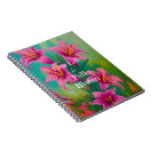 Live Life in Full Bloom Pink Lilies ノートブック (右側)