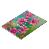 Live Life in Full Bloom Pink Lilies ノートブック (左側)