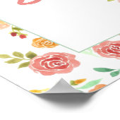 Live Life in Full Bloom Pretty Floral Roses ポスター (角)