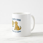 Live Like a Dog Be Present, Be Happy コーヒーマグカップ (正面右)