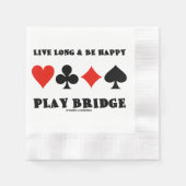 Live Long And Be Happy Play Bridge Four Card Suits 縁ありカクテルナプキン (正面)