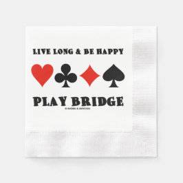 Live Long And Be Happy Play Bridge Four Card Suits 縁ありカクテルナプキン