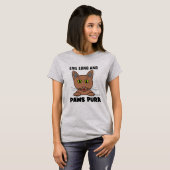 Live Long and PAWS PURR 面白い猫Tシャツ Tシャツ (正面フル)