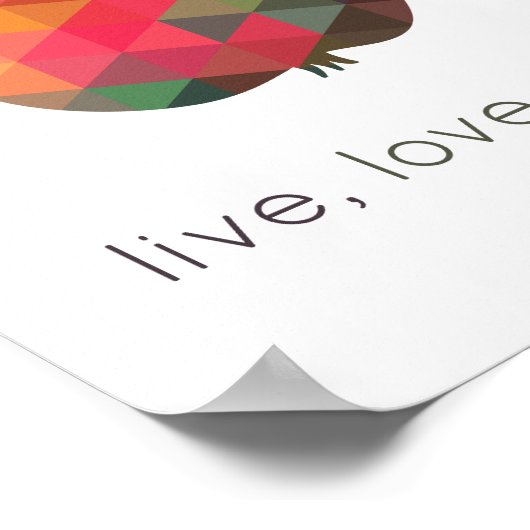 Live Love 教え Geometric Apple Classroom ポスター (角)